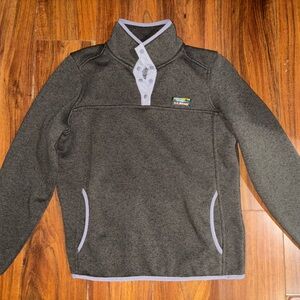 L.L. Bean Green Pullover Cowl with Light Grey Trim